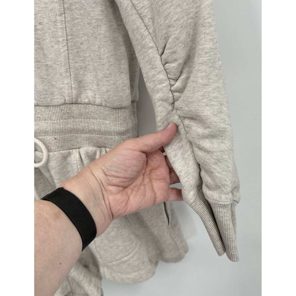 FREE PEOPLE MOVEMENT intercept romper sweats shorts drawstring waist gray S - Picture 8 of 12